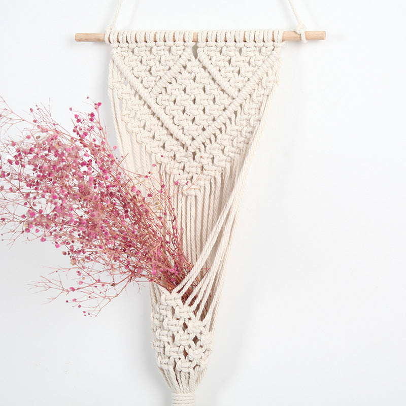 Woven Net Bag Flower Basket Wall Decoration 