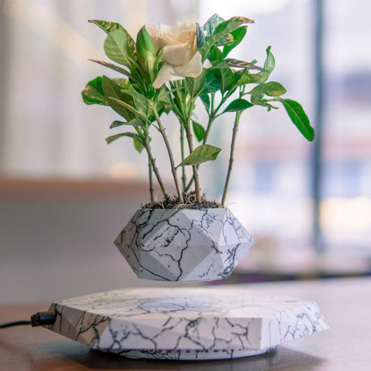 Levitating Plant Pot Marble Color Floating Planter Home Decor