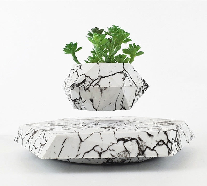 Levitating Plant Pot Marble Color Floating Planter Home Decor