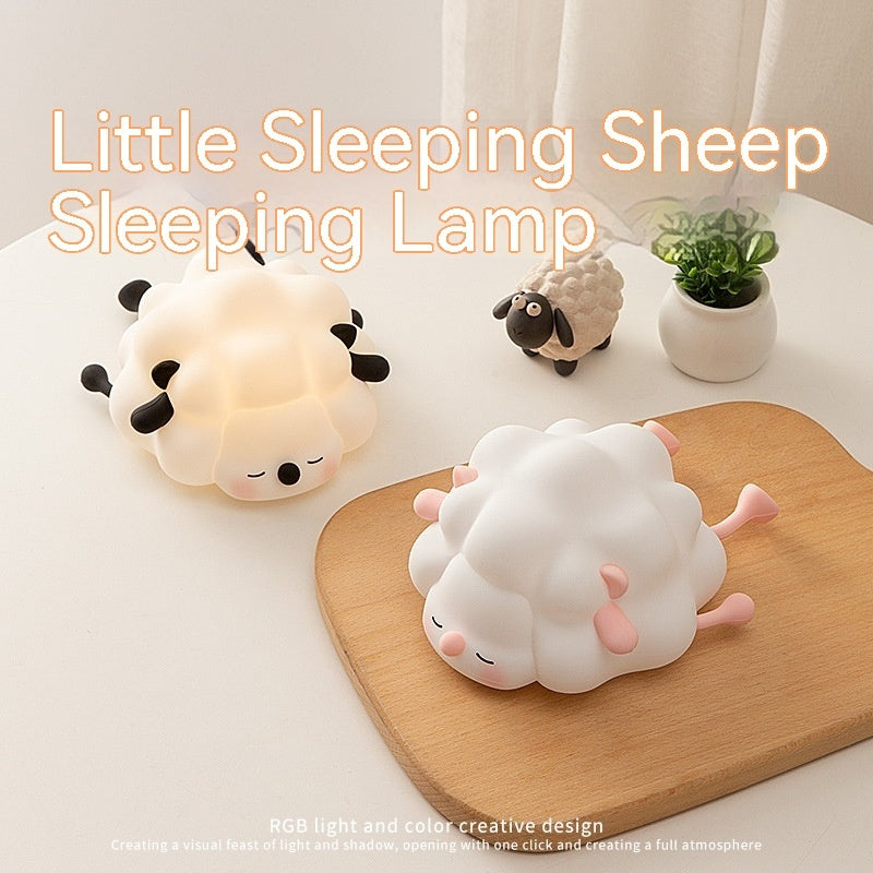 Cute Sheep Silicone Night Light Rechargeable Timing Dimming Sleep Night Light