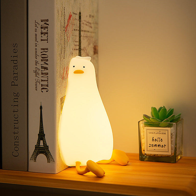 Lie Flat Duck Silicone Night Light Pat Dimming Atmosphere Table Lamp