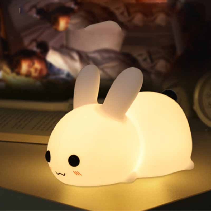 Rabbit LED Night Light Silicone Animal Cartoon Dimmable Lamp