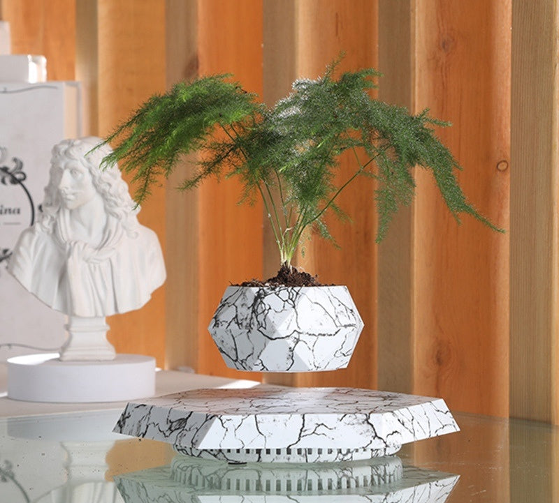 Levitating Plant Pot Marble Color Floating Planter Home Decor