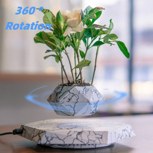 Levitating Plant Pot Marble Color Floating Planter Home Decor