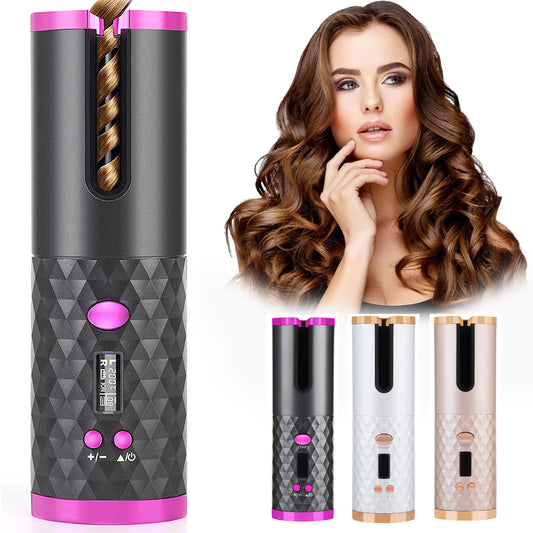 Rechargeable Automatic Hair Curler with LCD Display