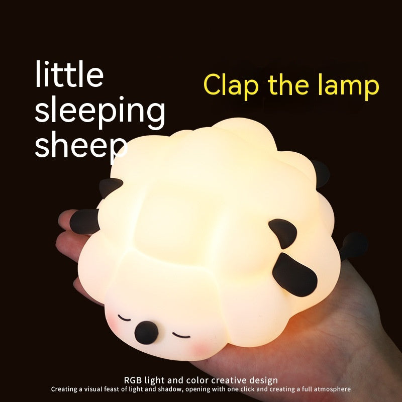 Cute Sheep Silicone Night Light Rechargeable Timing Dimming Sleep Night Light